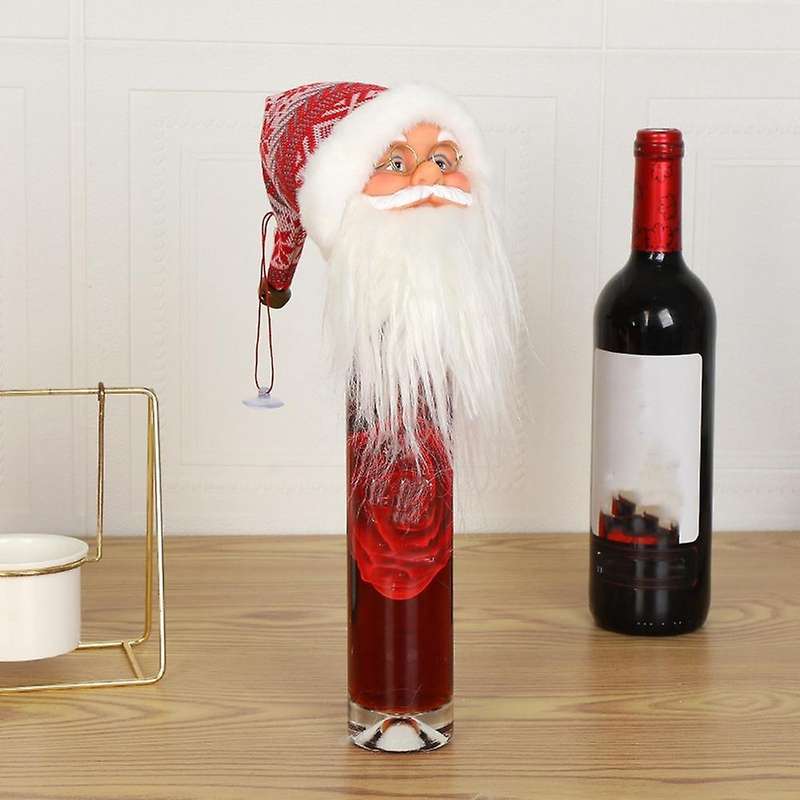Decorations Red Wine Bottle Cover Santa Snowman Hold Wine Set B