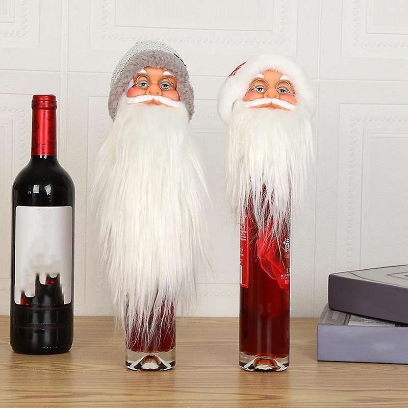 Decorations Red Wine Bottle Cover Santa Snowman Hold Wine Set B