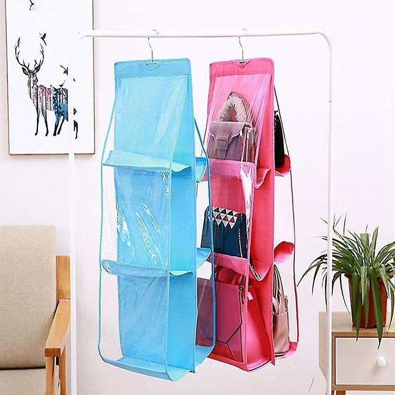 Hanging Closet Organizer, Hanging Handbag Purse Organizer (blue)