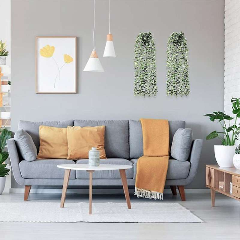 2 Pcs Fake Eucalyptus Potted Plants Fake Plants for Wall House Room