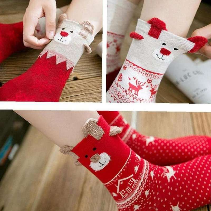 3 Pairs Floor Socks Coral Fleece Socks C