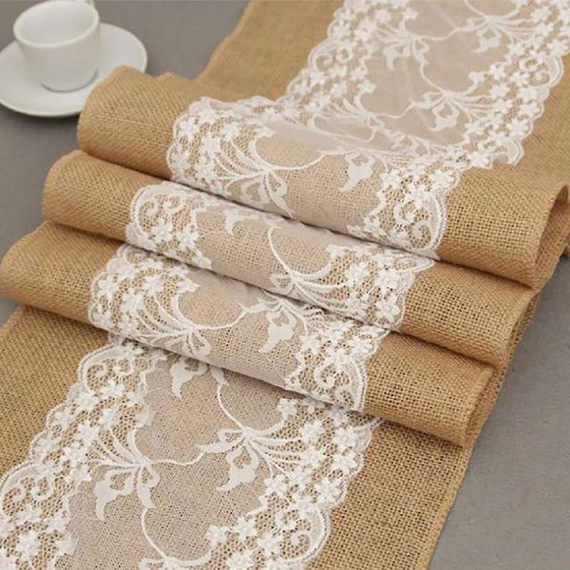 Natural Jute Vintage Table Runner Burlap Hessian Rustic Decorations
