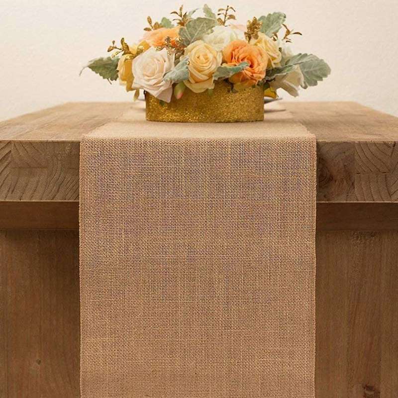 Natural Jute Vintage Table Runner Burlap Hessian Rustic Decorations