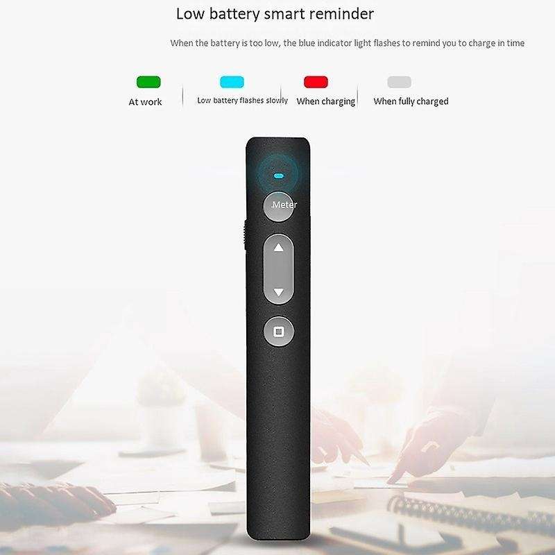 Rechargable Wireless Presenter Rf 2.4ghz Usb Black Powerpoint Ppt