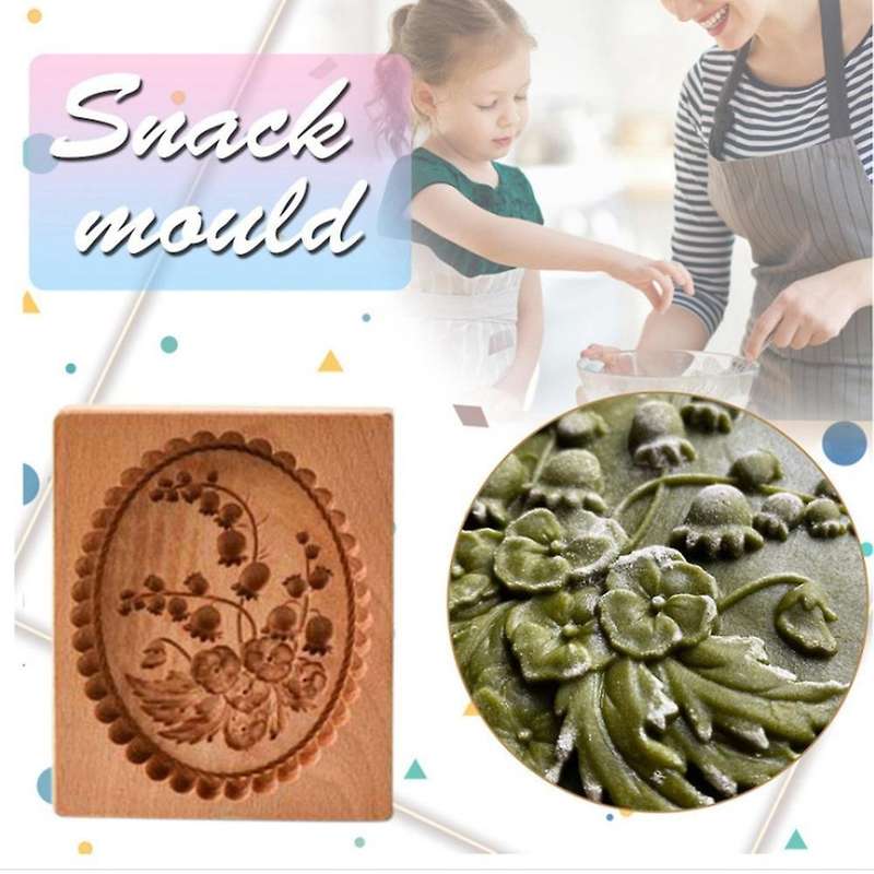 Cookie Mold Shortbread Mold Wooden Biscuit Cutter Cookie Mold B