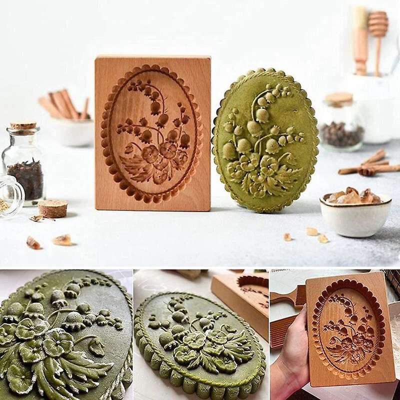 Cookie Mold Shortbread Mold Wooden Biscuit Cutter Cookie Mold B