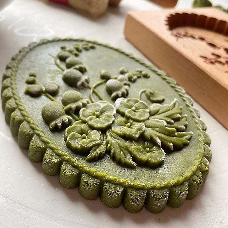 Cookie Mold Shortbread Mold Wooden Biscuit Cutter Cookie Mold B