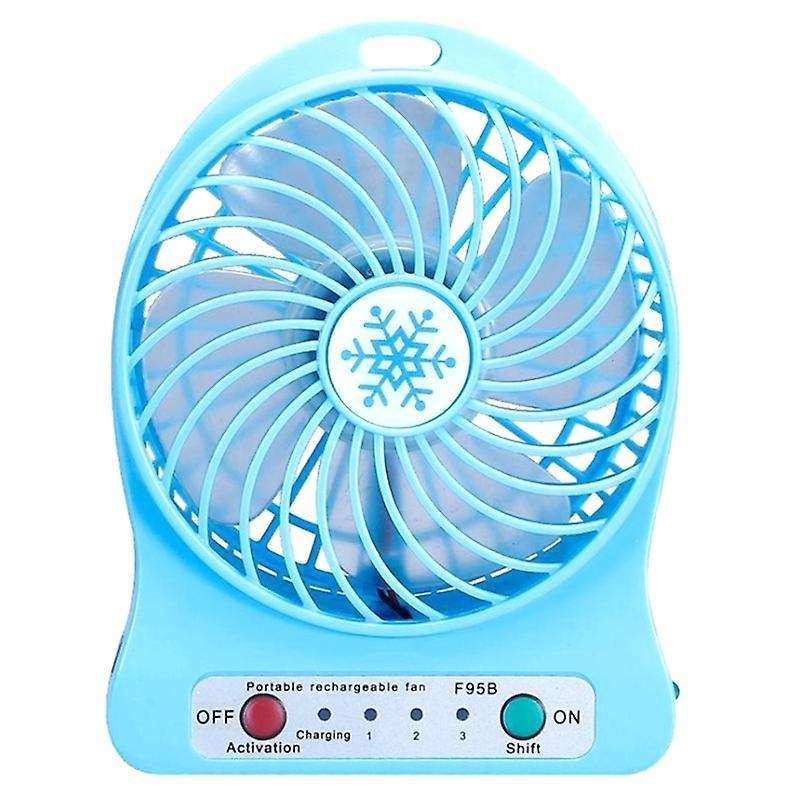Portable Rechargeable Mini Fan Air Cooler Mini Desk Fan Blue