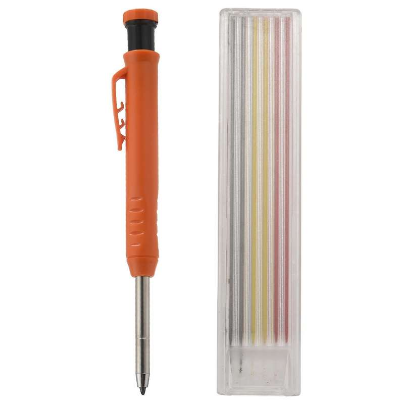 Carpenter Pencil Set with 7 Refill Leads, Built-in Sharpener,pencil F