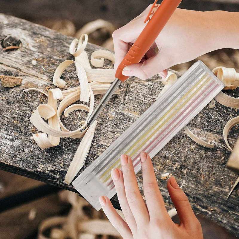Carpenter Pencil Set with 7 Refill Leads, Built-in Sharpener,pencil F