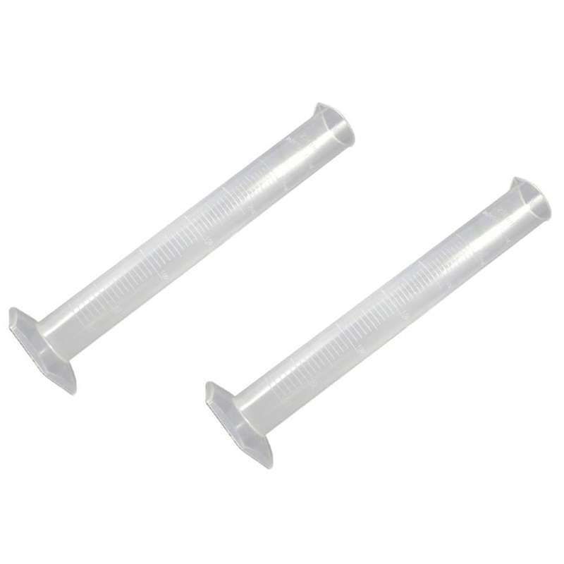2x 250ml Clear White Plastic Liquid Measurement Graduated Cylinder