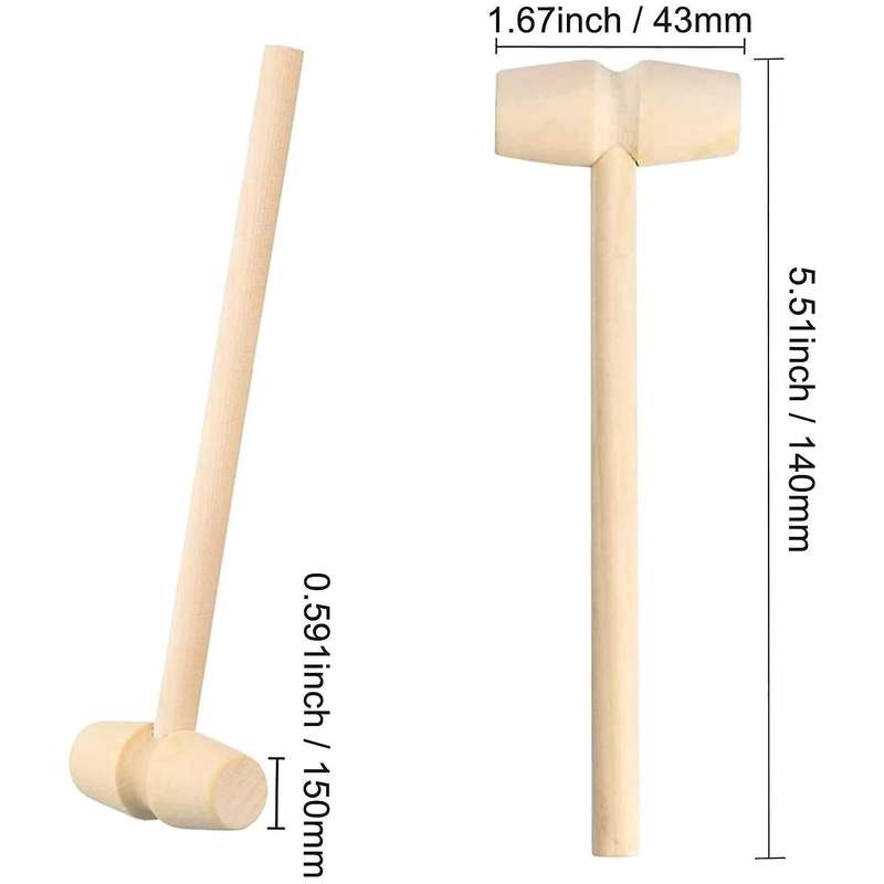 22 Pcs Mini Wooden Hammers Mallet Pounding Toy for Boys Girls, Tool