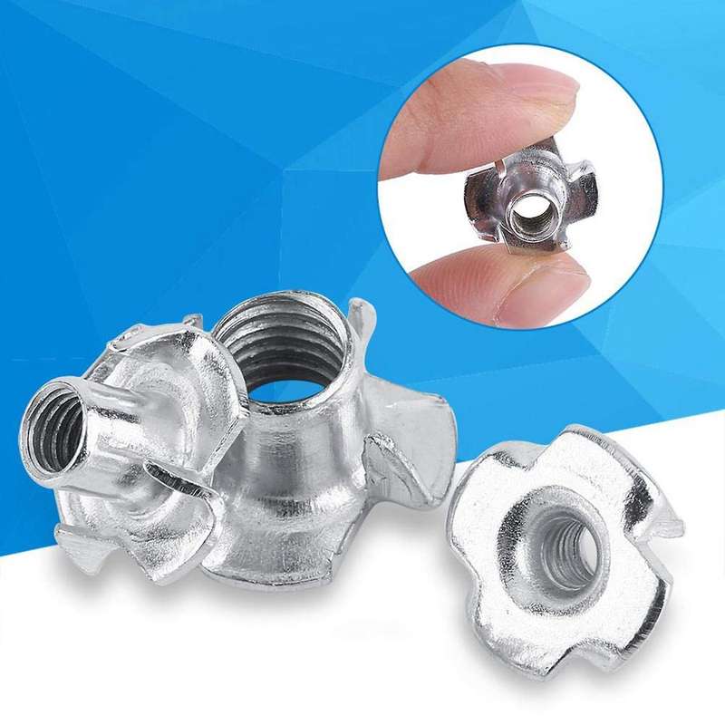 Set Of Assorted Four Prong Nuts Metal Coating (m4 100pcs)