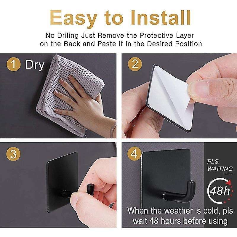 6pcs Adhesive Hooks Duty Towel Hooks for Home Hanging without Nails