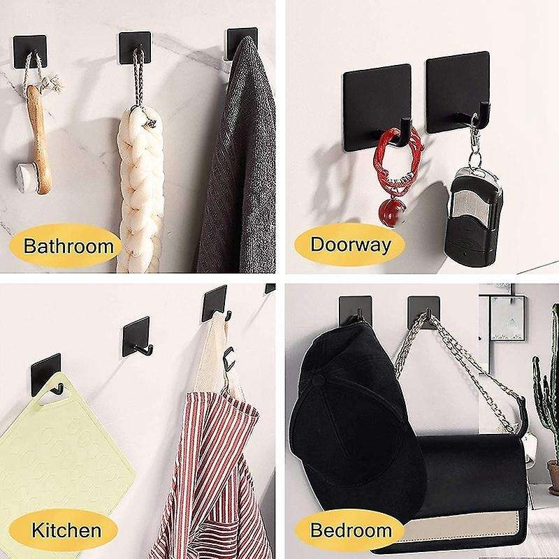 6pcs Adhesive Hooks Duty Towel Hooks for Home Hanging without Nails