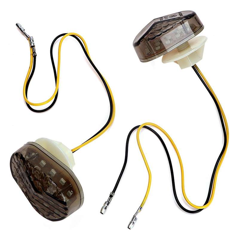 Motorcycle Flush Mount Turn Signals Light Led Flasher Indicator Black