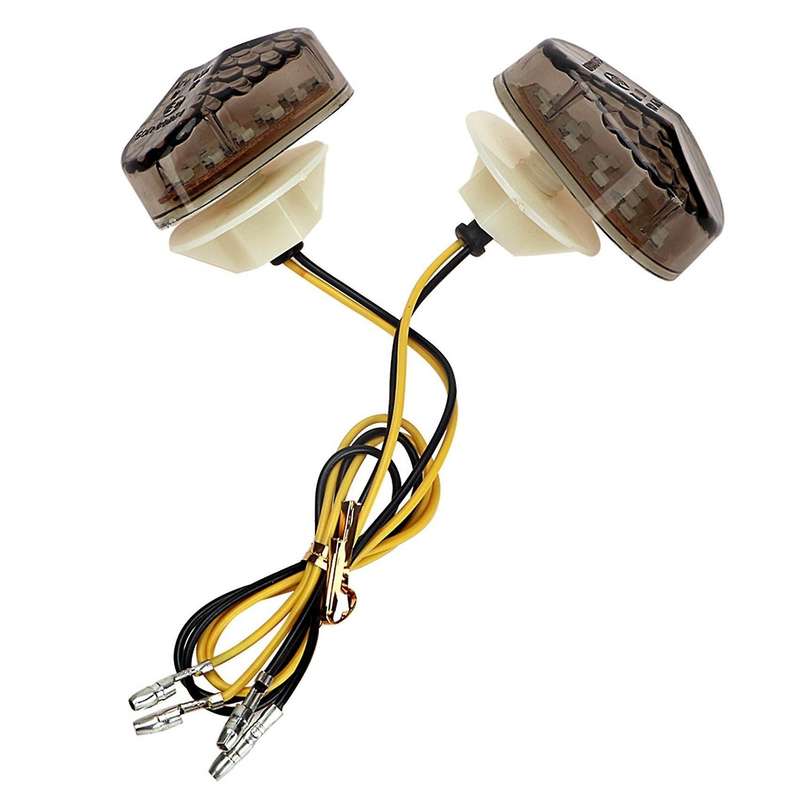 Motorcycle Flush Mount Turn Signals Light Led Flasher Indicator Black