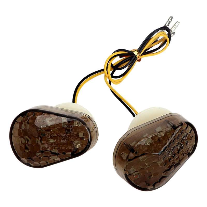 Motorcycle Flush Mount Turn Signals Light Led Flasher Indicator Black