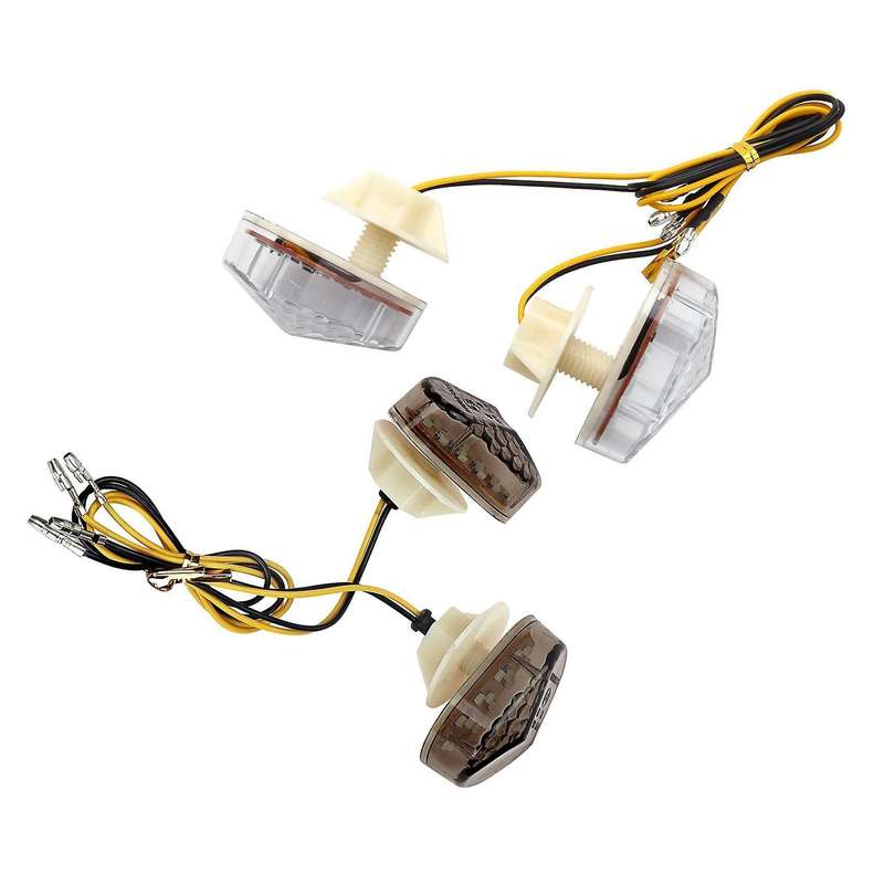 Motorcycle Flush Mount Turn Signals Light Led Flasher Indicator Black