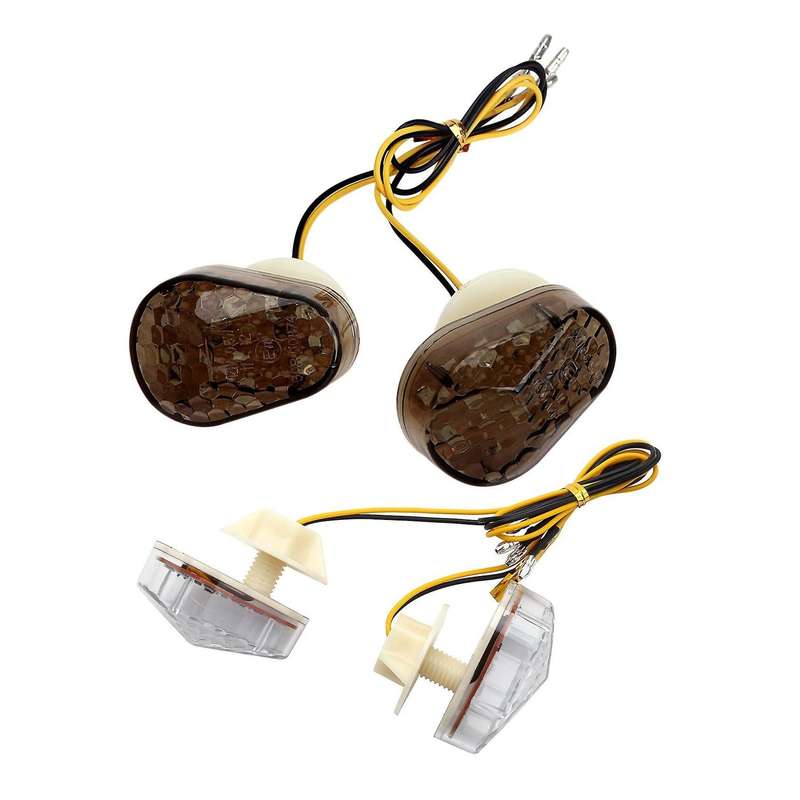 Motorcycle Flush Mount Turn Signals Light Led Flasher Indicator Black