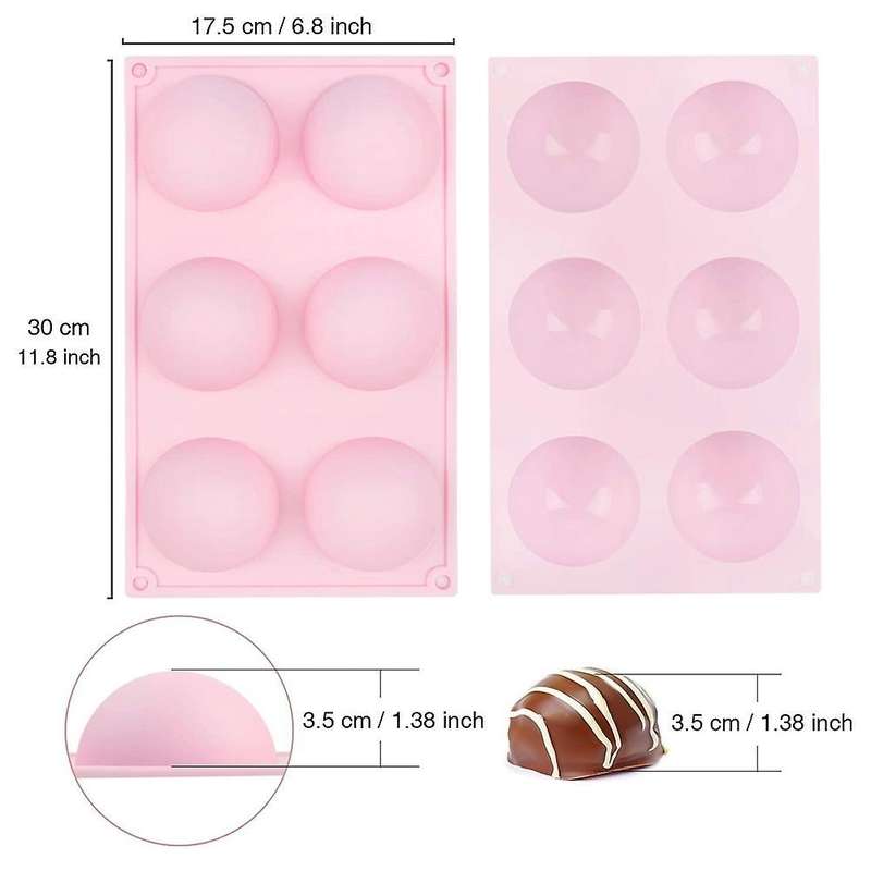 6 Holes Silicone Mold for Cocoa Candy Half Sphere Silicone Mold
