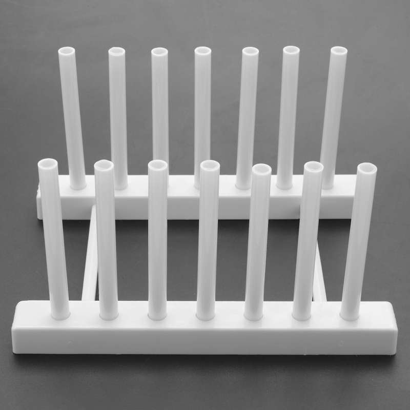 2x Kitchen Organizer Pot Lid Rack Dish Rrain Rack Spoon Holder White