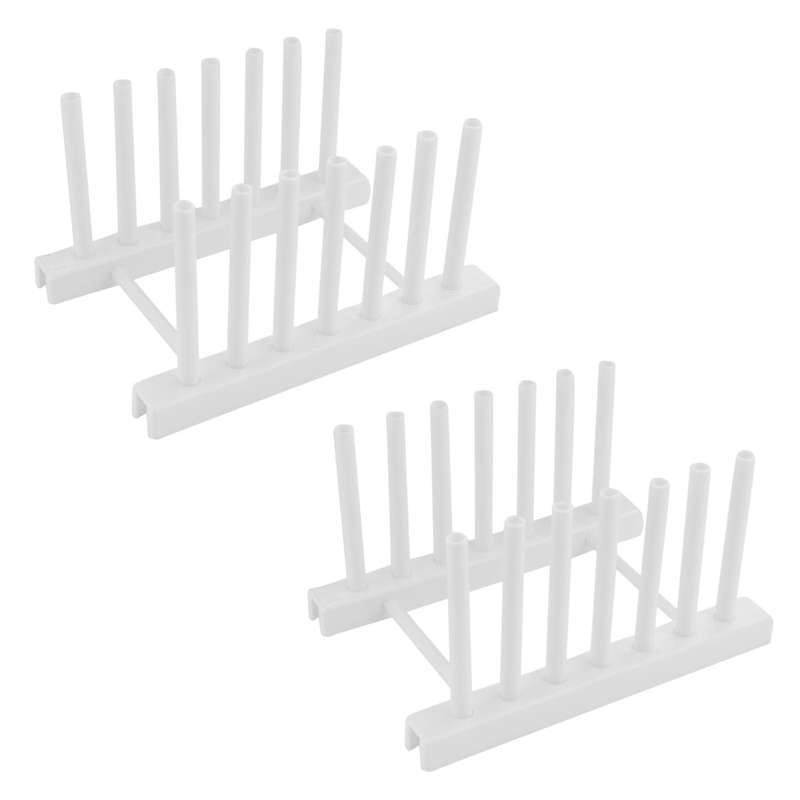 2x Kitchen Organizer Pot Lid Rack Dish Rrain Rack Spoon Holder White