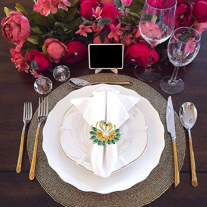 Valentine's Day Gift Blue Napkin Ring 6 Piece Set, Swan Napkin Ring