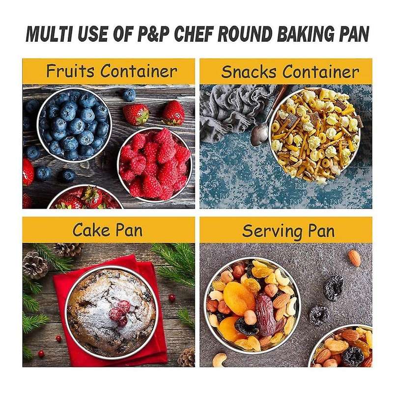 Cake Pan Set Of 3,round Baking Layer Pans Bakeware for Pizza Bread