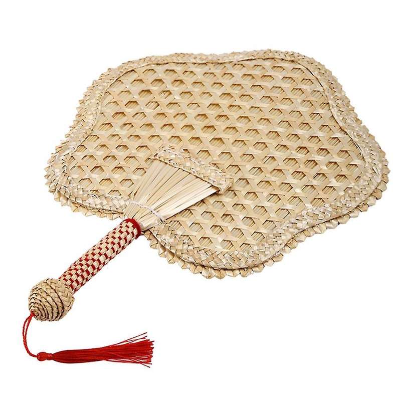 Hand-woven Woven Straw Hand Fan Hand-woven Decor Pentagram Fan