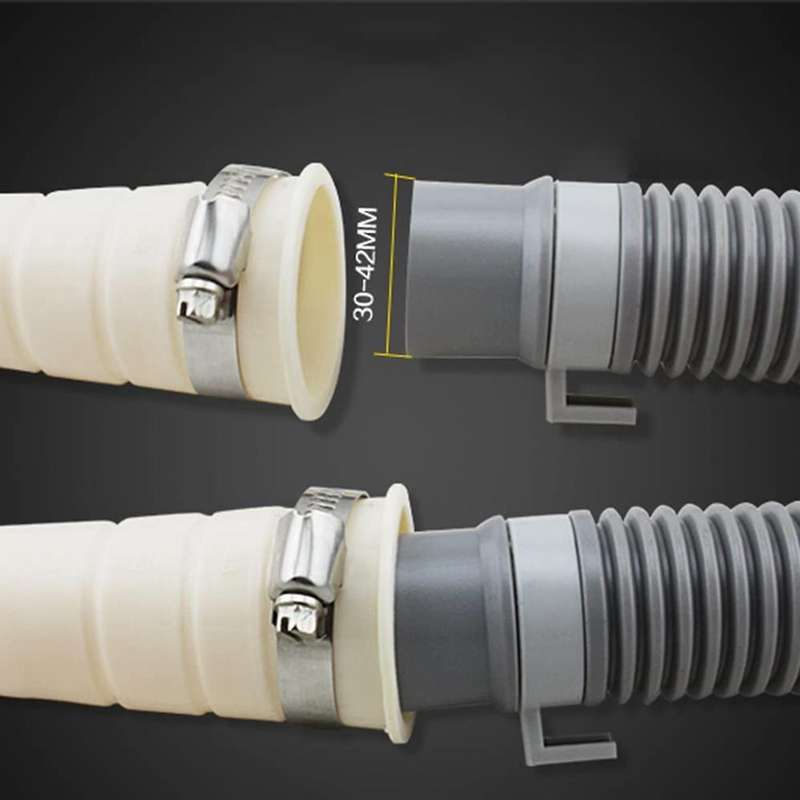 Washing Machine Drain Hose 2-piece Set, with 1 Hose Clamp,1m