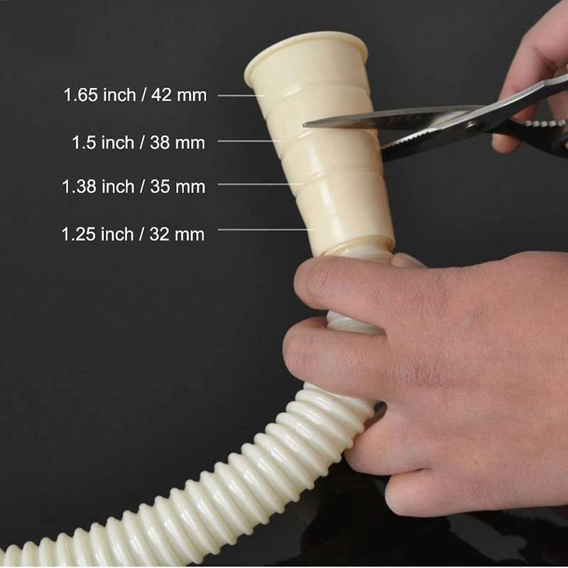 Washing Machine Drain Hose 2-piece Set, with 1 Hose Clamp,1m