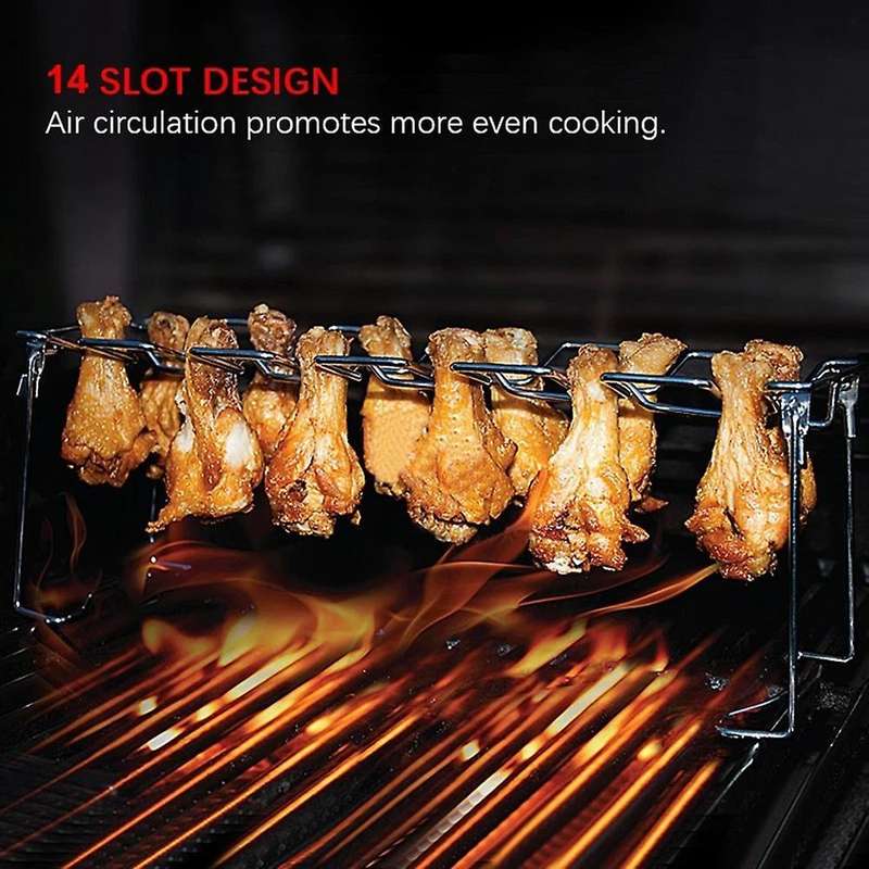 Bbq Beef Chicken Leg Wing Grill Rack Stainless Steel Barbecue -a