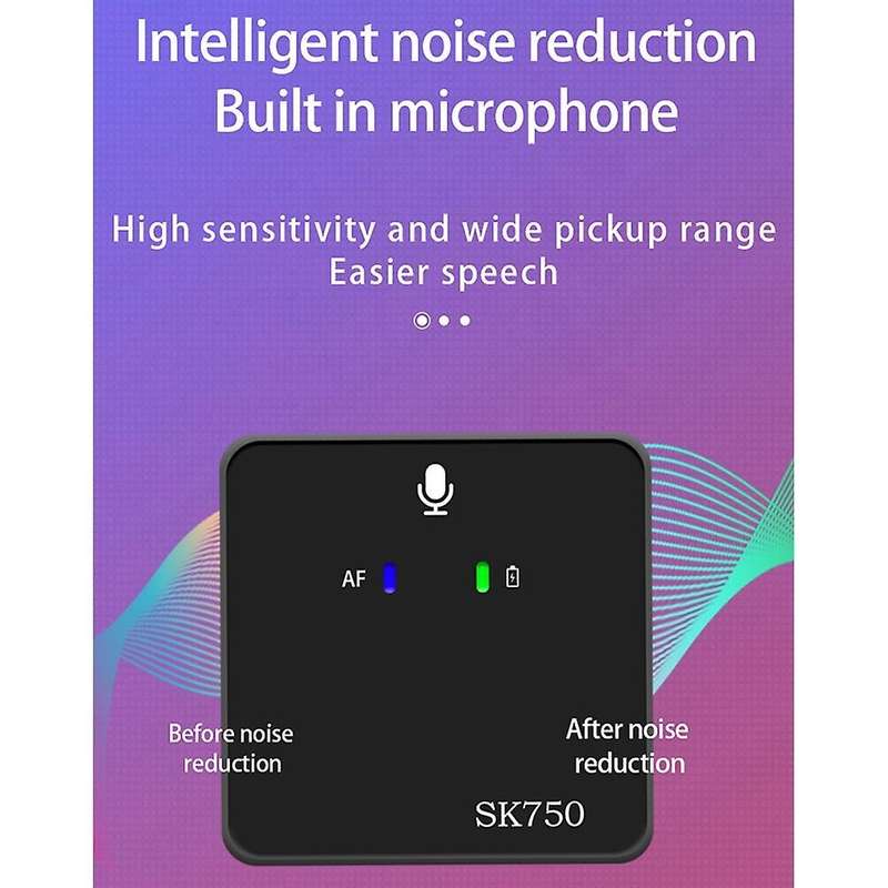 Sk750 Wireless Lavalier Mic for Smartphone Laptop Ic Tiktok(1 to 2)
