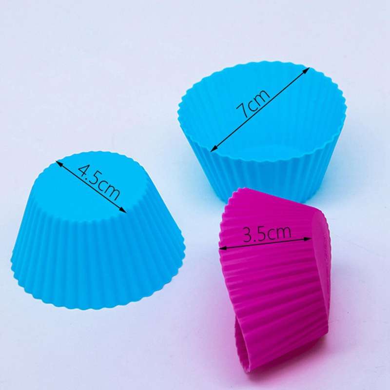 12 Pieces Of Silicone Muffin Cup Round 7cm Cake Cup Color Set