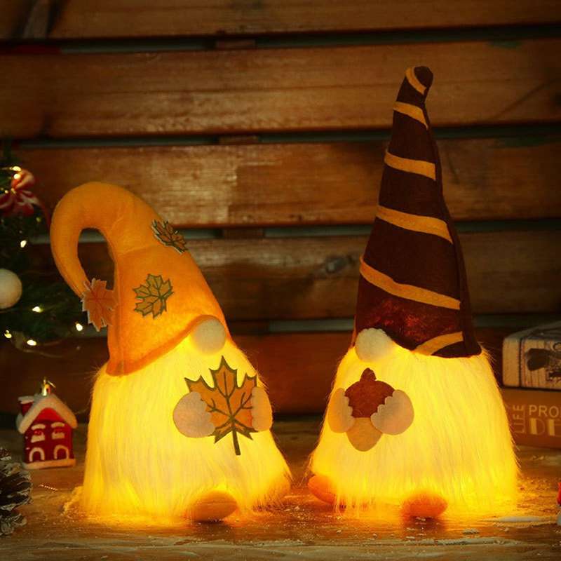Glow Cute Gnome Merry Christmas Tree Toy Faceless Doll Gift 11x23cm