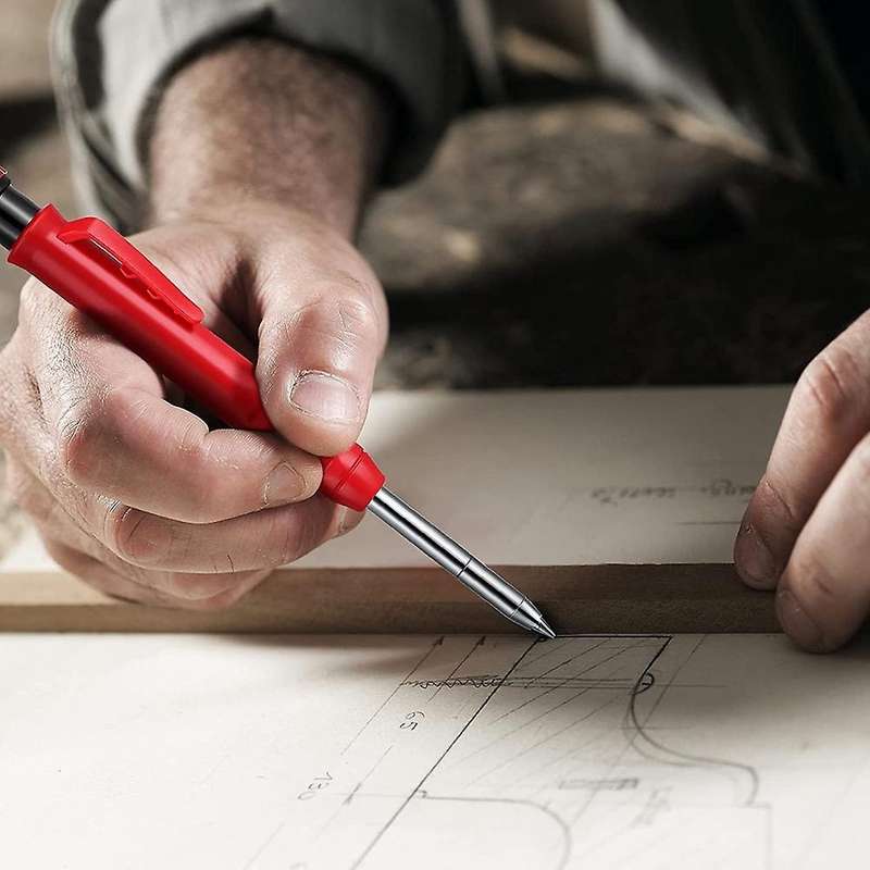 Solid Carpenter Marker Pencil Set Refillable Woodworking Pencil A