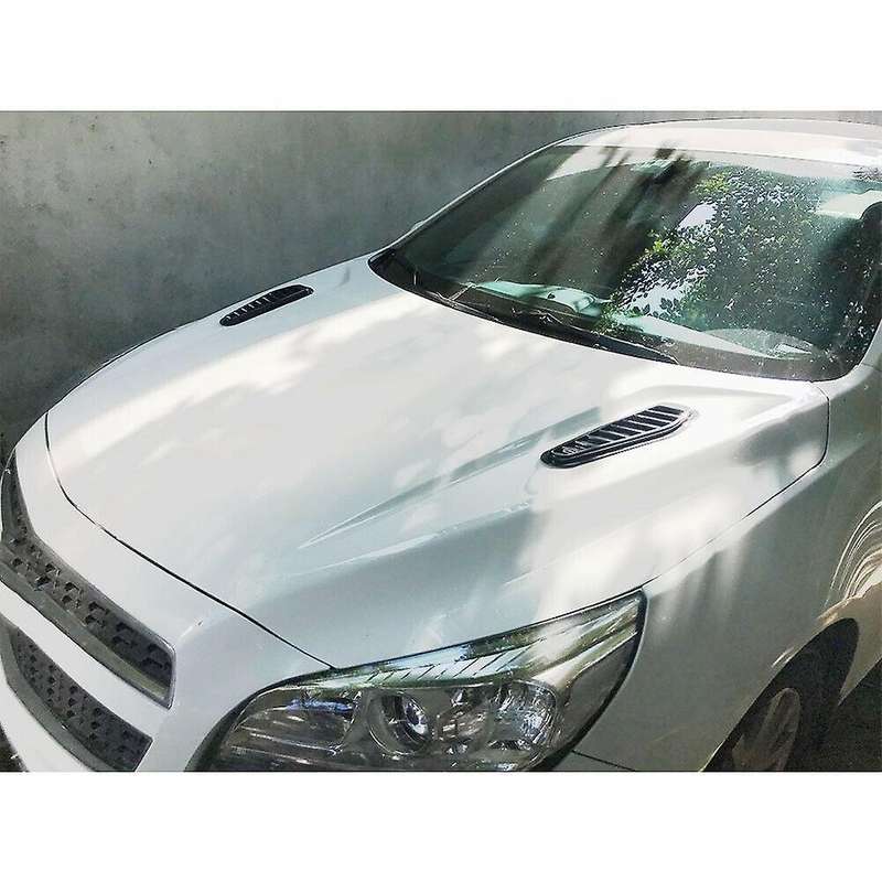 2pcs Car Simulation Shark Air Vent Universal Black Bonnet Hood Cover