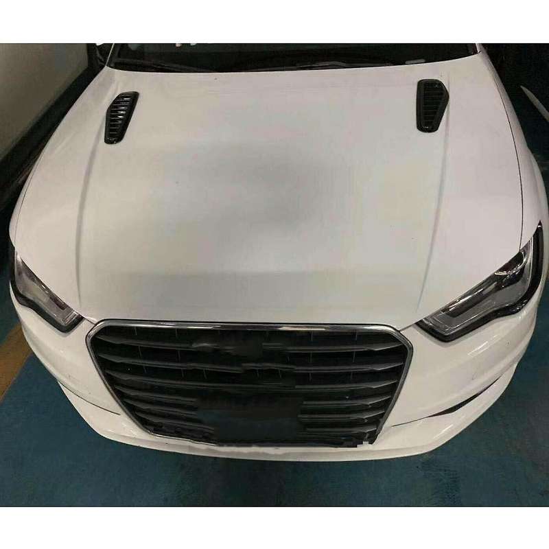 2pcs Car Simulation Shark Air Vent Universal Black Bonnet Hood Cover