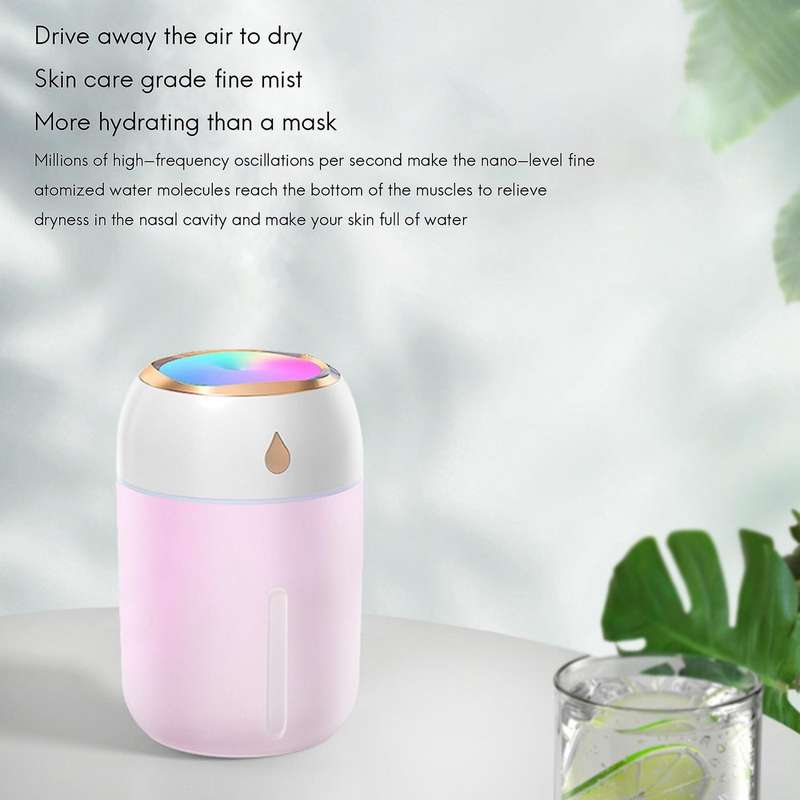 330ml Mini Portable Air Humidifier Usb Mist Maker for Home Gray