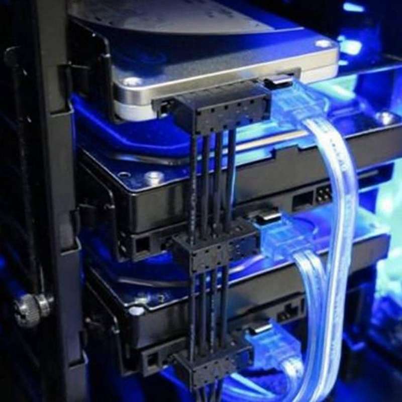 2pcs Sata Splitter 4-pin Ide 1 to 5 Sata Power Cable for Pc Server