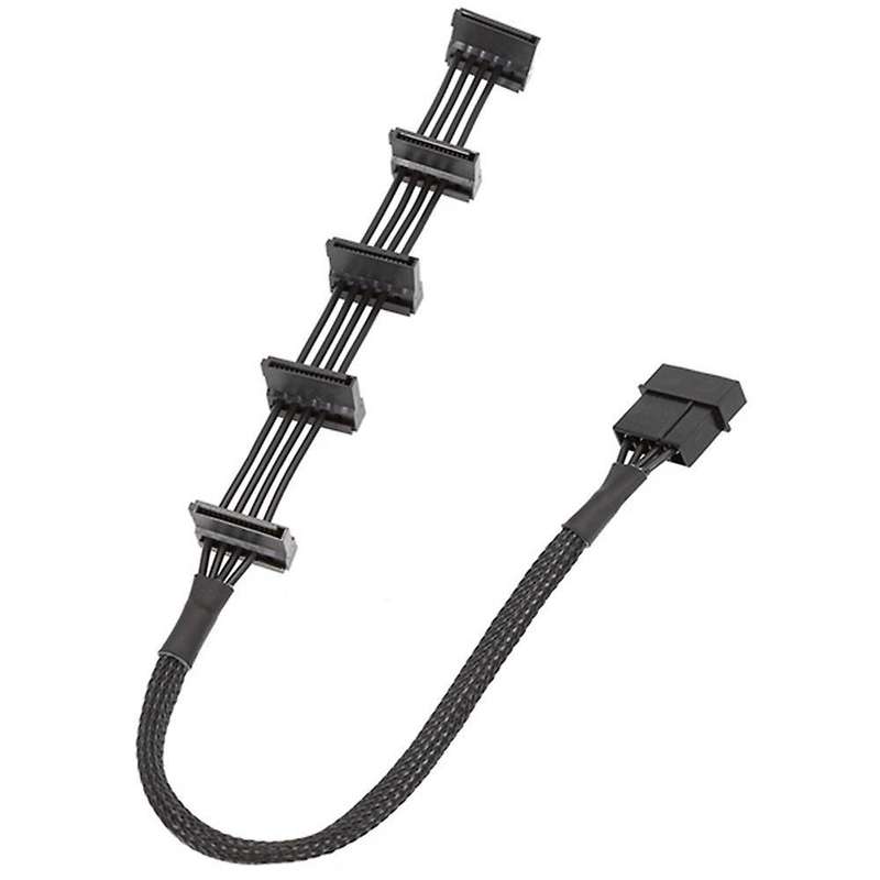 2pcs Sata Splitter 4-pin Ide 1 to 5 Sata Power Cable for Pc Server