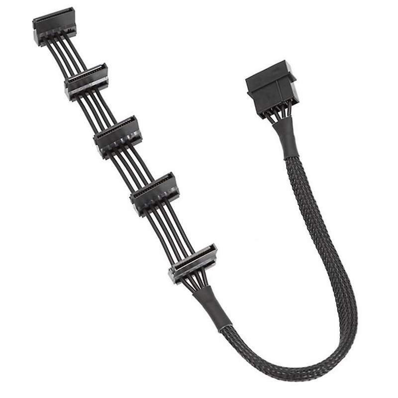 2pcs Sata Splitter 4-pin Ide 1 to 5 Sata Power Cable for Pc Server