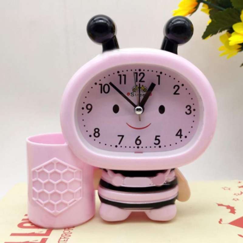 Pen Holder Alarm Clock Electronics Clock Children Gift Clock Yellow