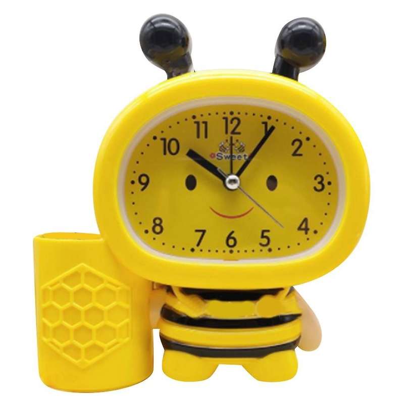 Pen Holder Alarm Clock Electronics Clock Children Gift Clock Yellow