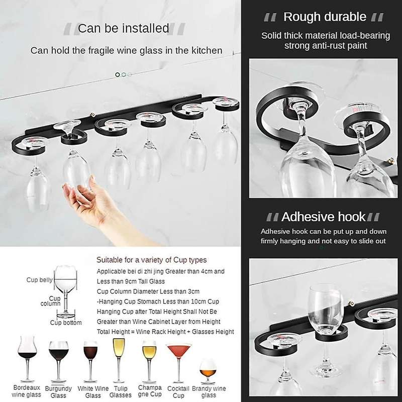 Wall-mounted Aluminum Alloy Creative Goblet Storage Rack 17.2cm