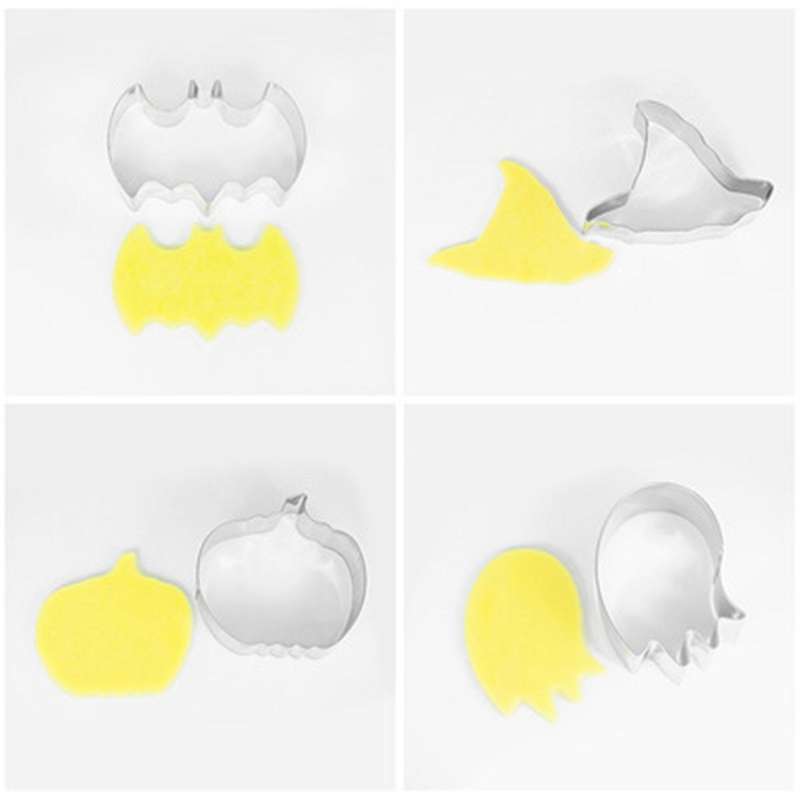 10pc Halloween Bat Pumpkin Ghost Stainless Steel Cookies Cutter Cake