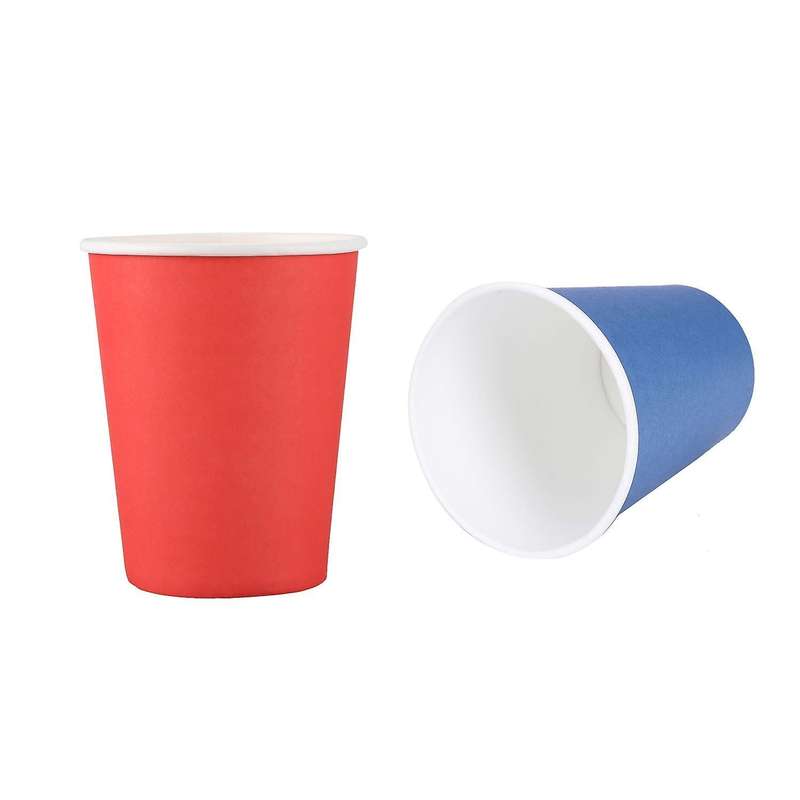 20x Paper Cups Solid Colours Birthday Party Tableware Catering Blue