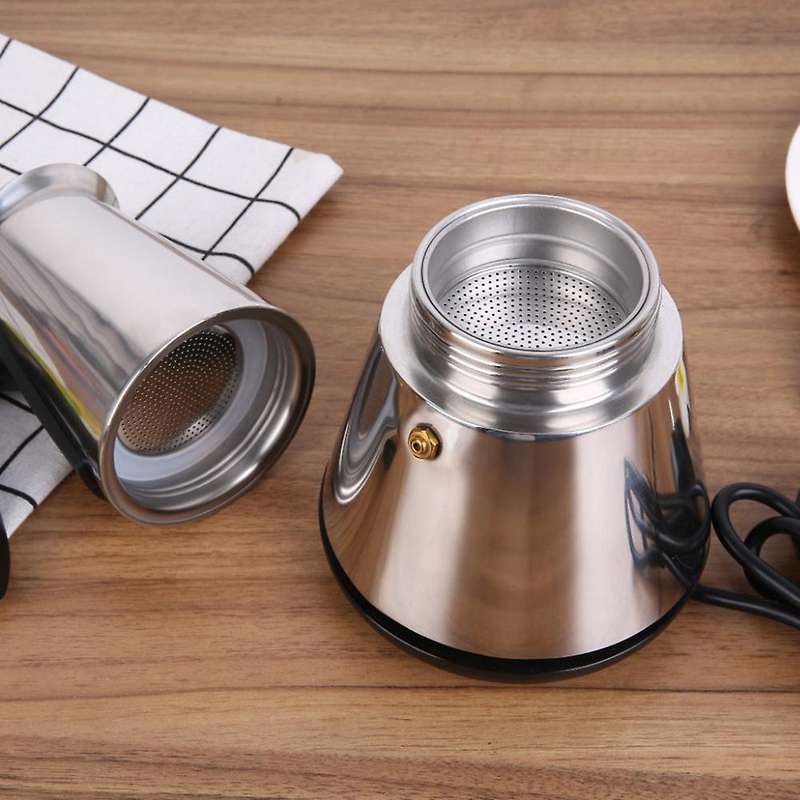 Electric Stove Espresso Maker Moka Pot 6 Cups Classic Maker Eu Plug