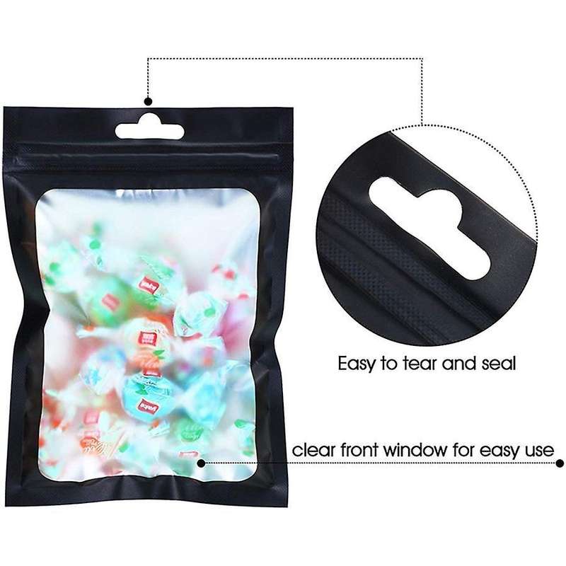 200 Pieces Resealable Food Storage Bags(black, 2.4 X 4 Inch)